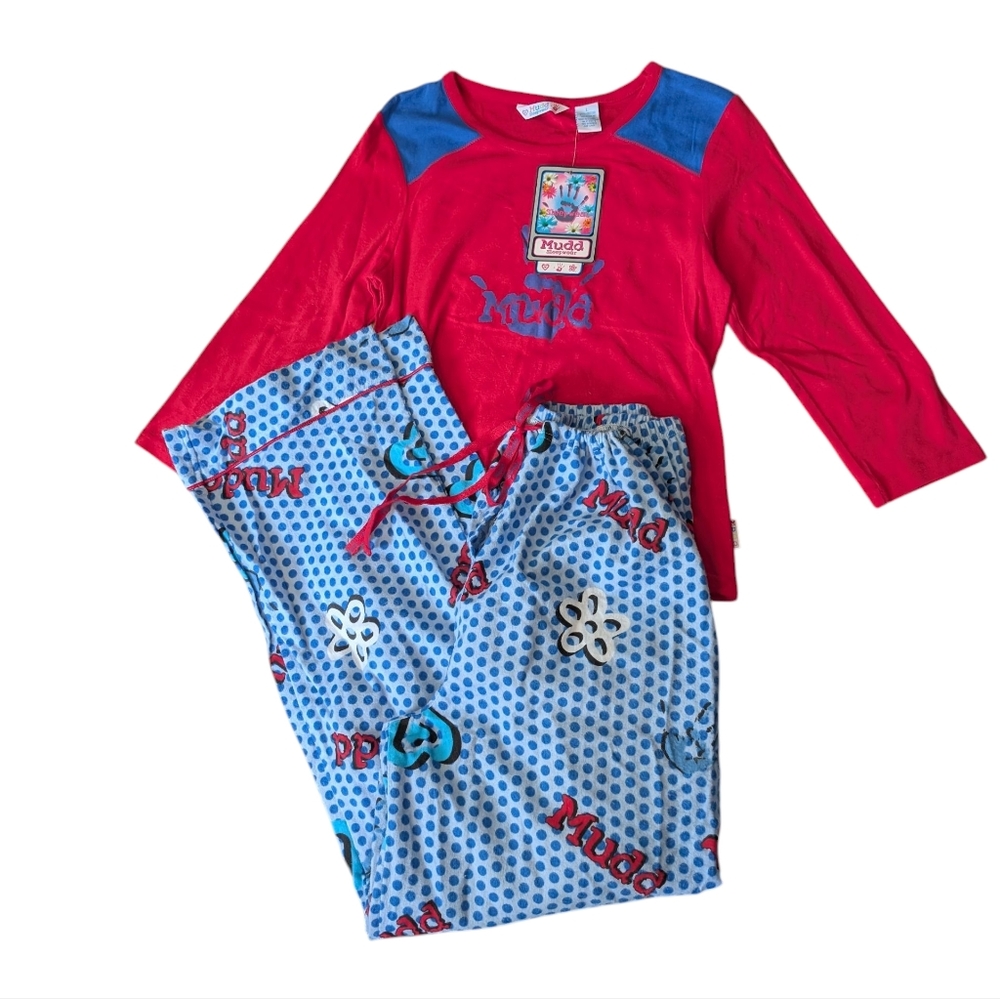 Y2K Vintage Mudd Women's Pink Blue Pajama Set NWT‎ Size Large